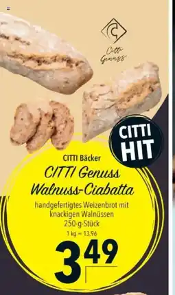 Citti CITTI Genuss Walnuss-Ciabatta tilbud