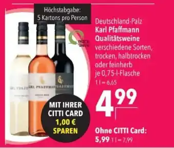 Citti Karl Pfaffmann Qualitätsweine tilbud