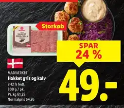 Lidl MADVÆRKET Hakket gris og kalv tilbud
