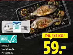 Lidl HAVBLÅ Hel dorade tilbud