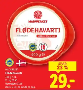 Lidl MADVÆRKET Flødehavarti tilbud