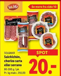 Lidl Salchichón, chorizo sarta eller serrano tilbud
