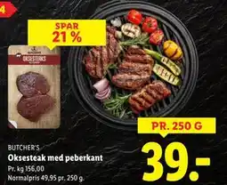 Lidl Oksesteak med peberkant tilbud