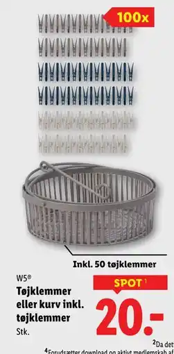 Lidl Tøjklemmer eller kurv inkl. tøjklemmer tilbud