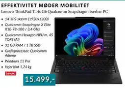 CBC Lenovo ThinkPad T14s G6 Qualcomm Snapdragon bærbar PC tilbud