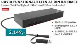 CBC Lenovo ThinkPad Hybrid USB-C med USB-A Dock-enhed tilbud