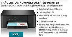 CBC Brother DCP-J1260W trådløs og kompakt alt-i-én inkjetprinter tilbud