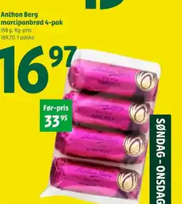 Coop 365 Anthon Berg marcipanbrød 4-pak tilbud