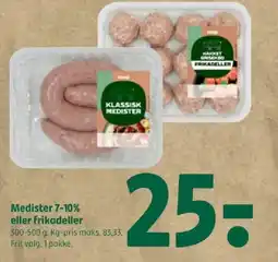 Coop 365 Medister 7-10% eller frikadeller tilbud