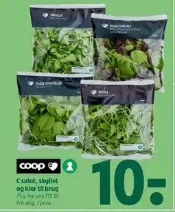 Coop 365 C salat, skyllet og klar til brug tilbud