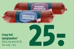 Coop 365 Coop hel spegepølse tilbud