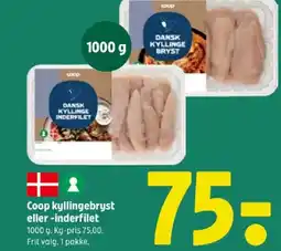 Coop 365 Coop kyllingebryst eller -inderfilet tilbud
