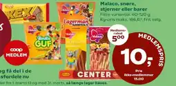 Coop 365 Malaco, snøre, stjerner eller barer tilbud