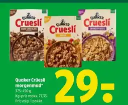 Coop 365 Quaker Crüesli morgenmad tilbud