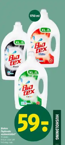 Coop 365 Biotex flydende vaskemiddel tilbud