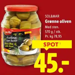 Lidl Sol&mar grønne oliven tilbud