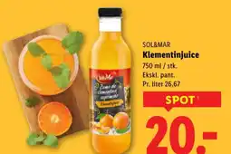 Lidl Sol&mar klementinjuice tilbud