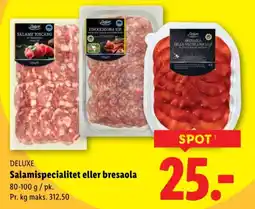 Lidl Deluxe salamispecialitet eller bresaola tilbud