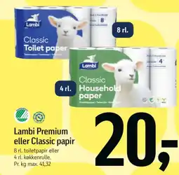 Føtex Lambi Premium eller Classic papir tilbud