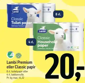 Føtex Lambi Premium eller Classic papir tilbud