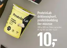 Føtex Proteinlab drikkeyoghurt, proteinbudding ller mousse tilbud
