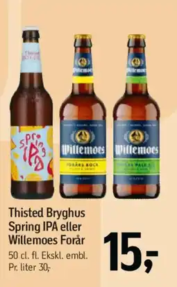 Føtex Thisted Bryghus Spring IPA eller Willemoes Forår tilbud