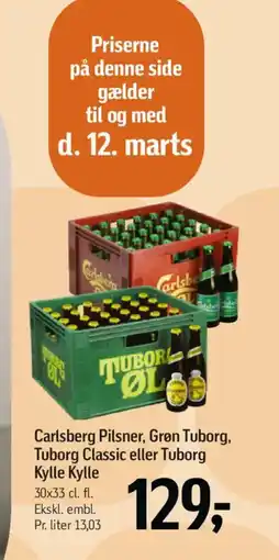 Føtex Carlsberg Pilsner, Grøn Tuborg, Tuborg Classic eller Tuborg Kylle Kylle tilbud