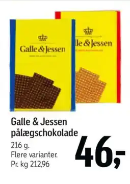 Føtex Galle & Jessen pålægschokolade tilbud