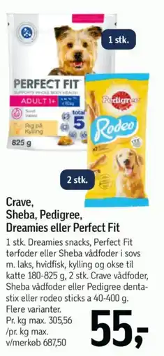 Føtex Crave, Sheba, Pedigree, Dreamies eller Perfect Fit tilbud