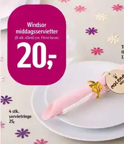 Føtex Windsor middagsservietter tilbud
