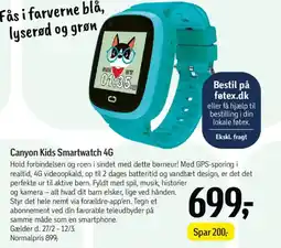 Føtex Canyon Kids Smartwatch 4G tilbud