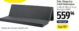Føtex F.eks. Sleepy Lux 3-delt foldemadras tilbud