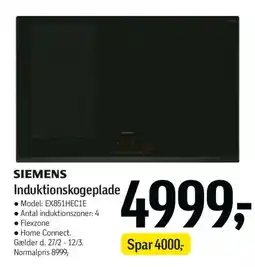 Føtex SIEMENS Induktionskogeplade tilbud