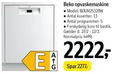 Føtex Beko opvaskemaskine tilbud
