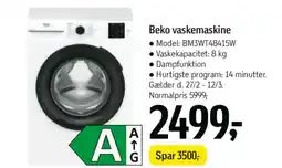 Føtex Beko vaskemaskine tilbud