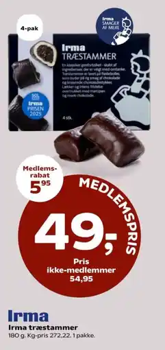 Kvickly Irma træstammer tilbud