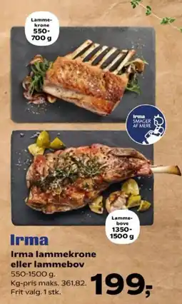 Kvickly Irma lammekrone eller lammebov tilbud