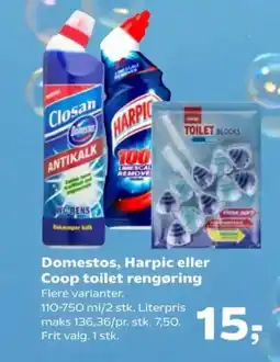 Kvickly Domestos, Harpic eller Coop toilet rengøring tilbud