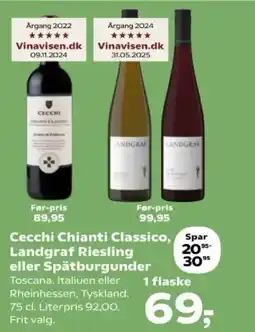 Kvickly Cecchi Chianti Classico, Landgraf Riesling eller Spätburgunder tilbud