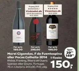Kvickly Morel Gigondas, F de Fuentespina eller Pocas Colheita 2014 tilbud