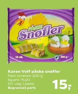 Kvickly Karen Volf påske snøfler tilbud