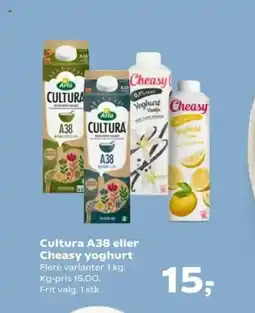 Kvickly Cultura A38 eller Cheasy yoghurt tilbud