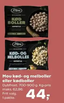 Kvickly Mou kød- og melboller eller kødboller tilbud
