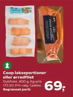Kvickly Coop lakseportioner eller ørredfilet tilbud