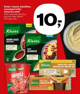 Kvickly Knorr sauce, bouillon, snackpot eller fond du chef tilbud
