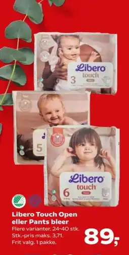 Kvickly Libero Touch Open eller Pants bleer tilbud