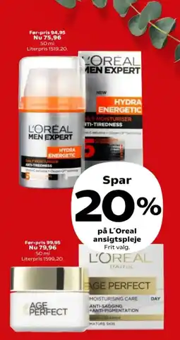 Kvickly På L'Oreal ansigtspleje tilbud
