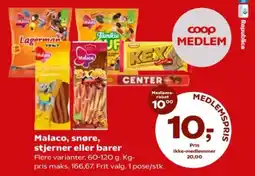 Kvickly Malaco, snøre, stjerner eller barer tilbud