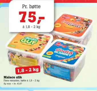 Poetzsch Padborg Malaco slik tilbud
