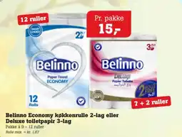 Poetzsch Padborg Belinno Economy køkkenrulle 2-lag eller Deluxe toiletpapir 3-lag tilbud